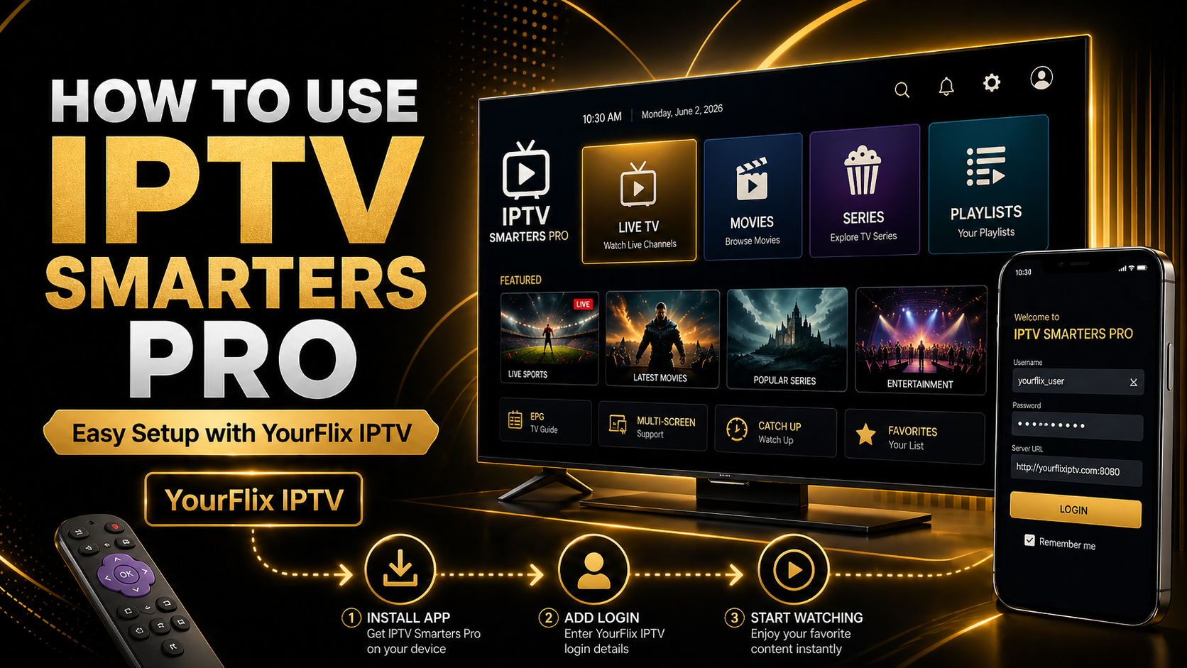 IPTV Smarters Pro best IPTV player for YourFlix IPTV